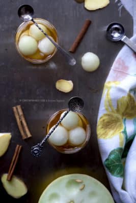 melone-bianco-con sciroppo-di-zenzero-cannella-dessert-frutta-ricetta-contemporaneo-food